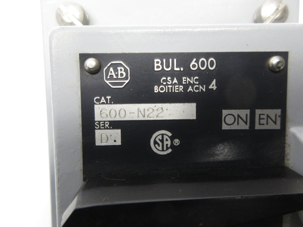 ALLEN BRADLEY 600-N22 SER. D NSNP