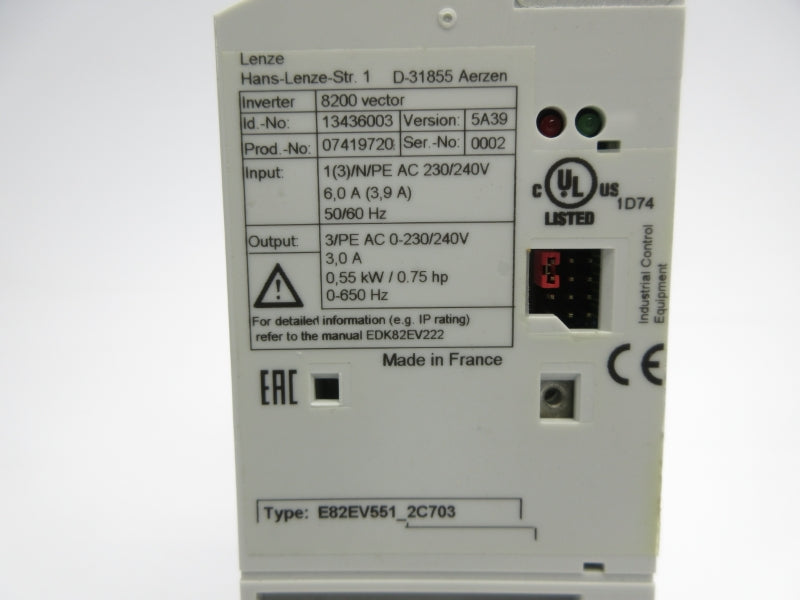 LENZE E82EV551-2C703 230/240V 6.0A NSNP