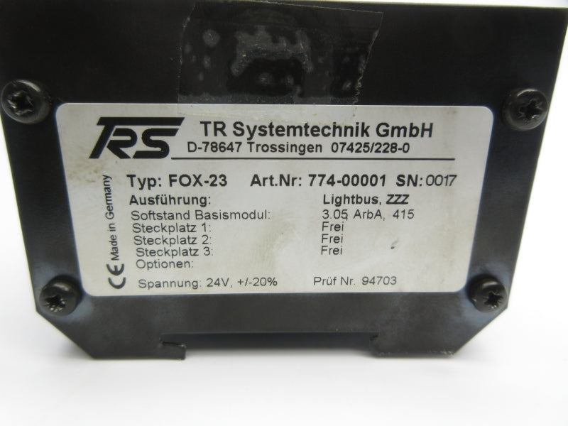 TR SYSTEMTECHNIK FOX-23 774-00001 24V (AS PICTURED) NSNP