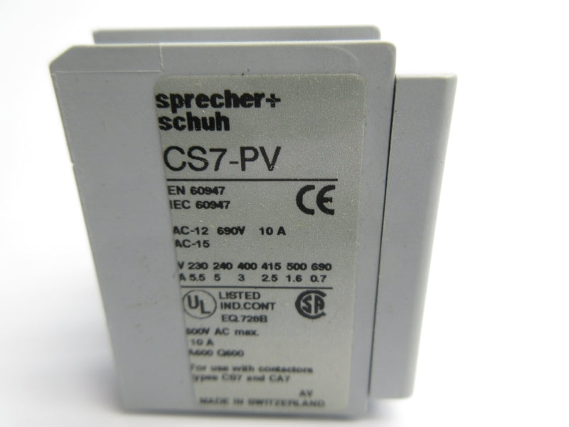 SPRECHER+SCHUH CS7-PV-22 600VAC 10A NSNP