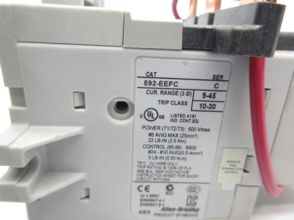 ALLEN BRADLEY 592-EEFC SER. C 600V 9-45A NSNP