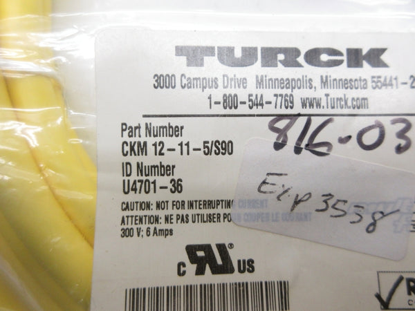 TURCK CKM12-11-5/S90 U4701-36 300V 6A NSMP