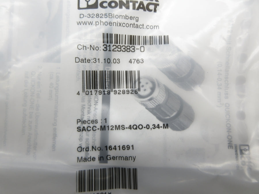 PHOENIX CONTACT SACC-M12MS-4QO-0.34-M 1641691 NSMP