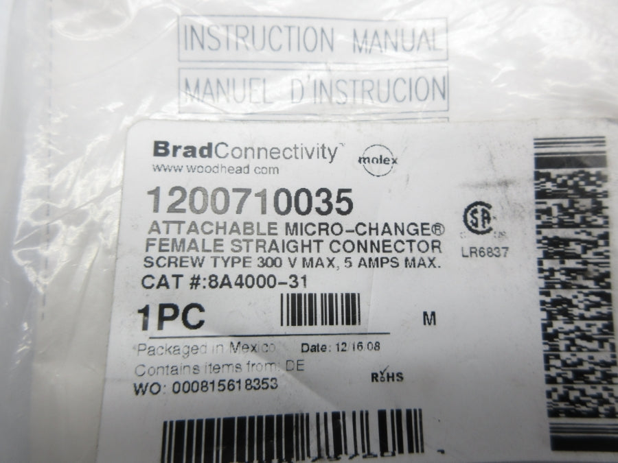 DANIEL WOODHEAD 8A4000-31 1200710035 NSMP