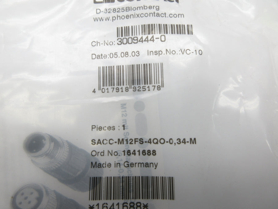 PHOENIX CONTACT SACC-M12FS-4QO-0.34-M 1641688 NSMP