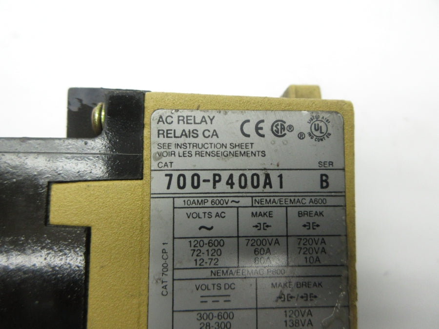 ALLEN BRADLEY 700-P400A1 SER. B 110/115-120V UNMP