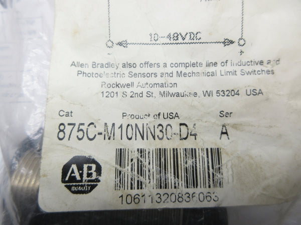 ALLEN BRADLEY 875C-M10NN30-D4 SER. A 10-48VDC NSMP