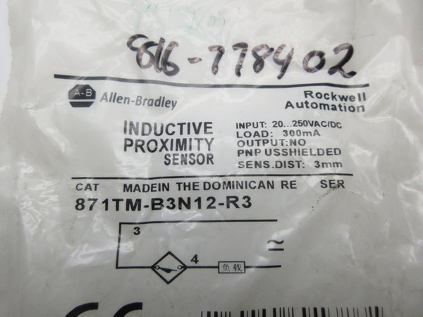 ALLEN BRADLEY 871TM-B3N12-R3 20-250VAC/DC NSMP