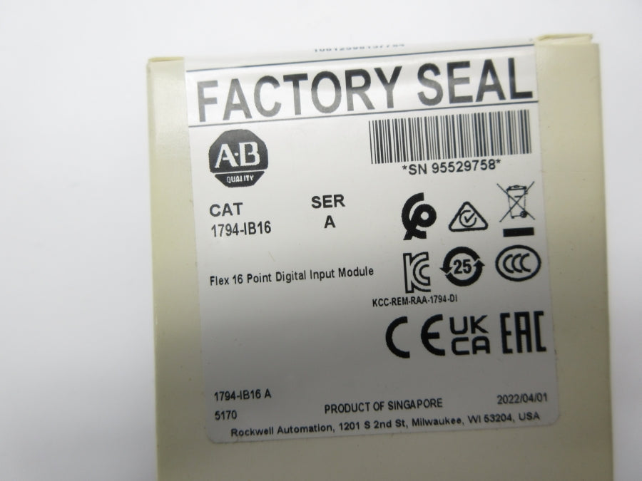ALLEN BRADLEY 1794-IB16 SER. A DATE: 2022 (WH) NSFS