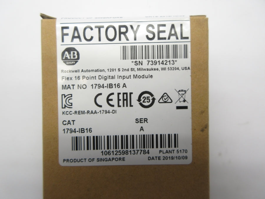 ALLEN BRADLEY 1794-IB16 SER. A DATE: 2022 (BR/WH) NSFS