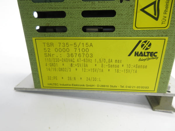 HALTEC TSR735-5/15A 110/230-240VAC 1.5/0.8A NSNP