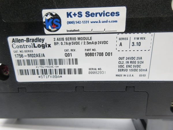 ALLEN BRADLEY 1756-M02AE SER. A F/W 3.10 (AS PICTURED) NSNP