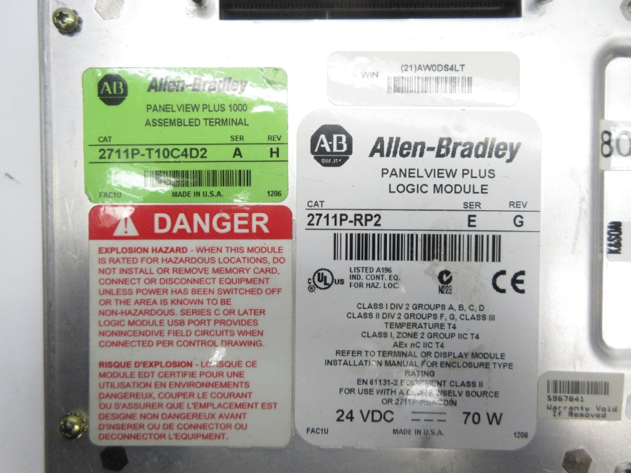 ALLEN BRADLEY 2711P-RP2 SER. E 24VDC REV. G NSNP