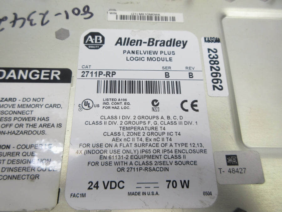ALLEN BRADLEY 2711P-RP SER. B 24VDC NSNP