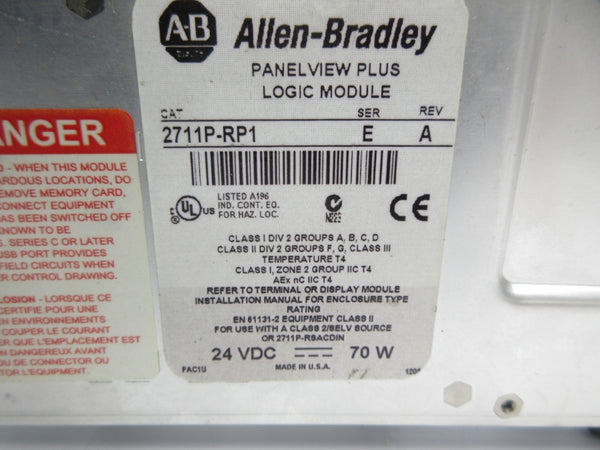 ALLEN BRADLEY 2711P-RP1 SER. E 24VDC REV. A NSNP