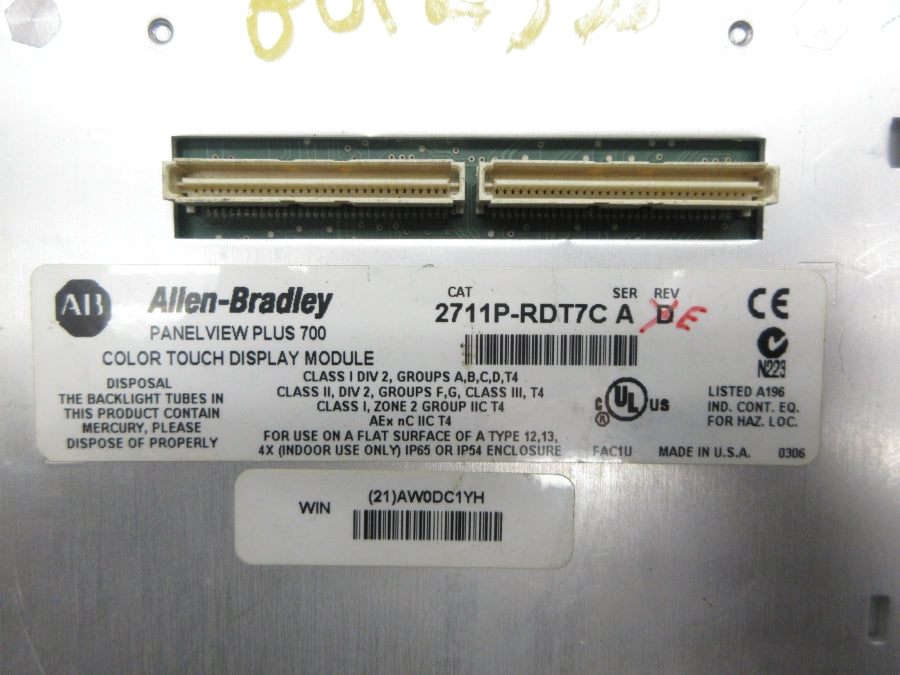 ALLEN BRADLEY 2711P-RDT7C SER. A REV. D NSNP