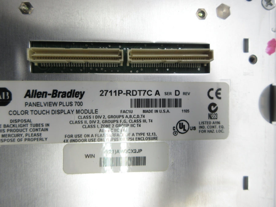 ALLEN BRADLEY 2711P-RDT7C SER. A REV. D UNMP