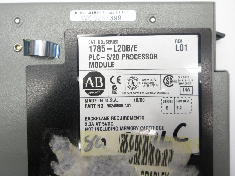 ALLEN BRADLEY 1785-L20B SER. E F/W E.2 REV. L01 (NO KEY) UNMP