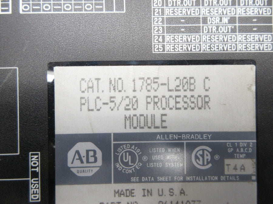 ALLEN BRADLEY 1785-L20B SER. C (NO KEY) UNMP