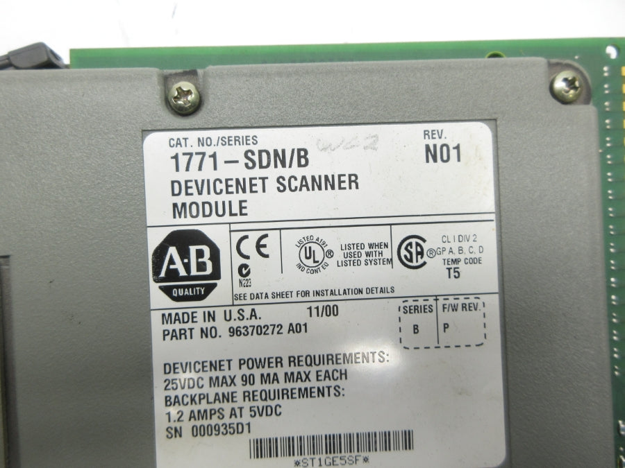 ALLEN BRADLEY 1771-SDN SER. B F/W P REV. N01 UNMP