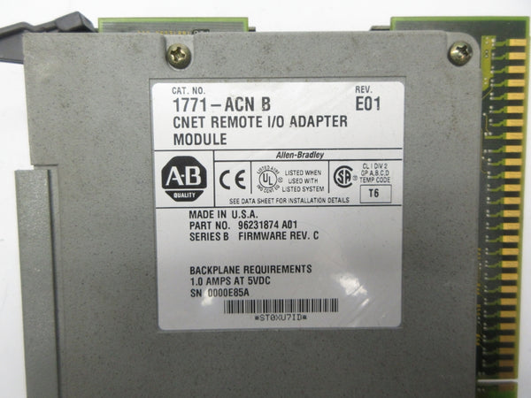 ALLEN BRADLEY 1771-ACN SER. B F/W C REV. E01 UNMP