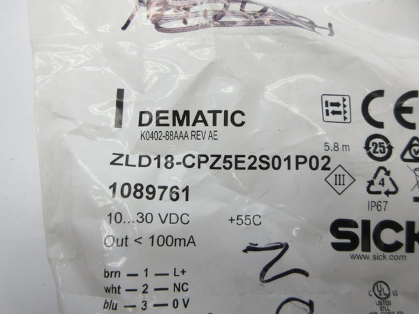 SICK ZLD18-CPZ5E2S01P02 1089761 10-30VDC NSMP