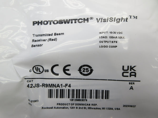 ALLEN BRADLEY 42JS-R9MNA1-F4 SER. A 10-30VDC NSMP