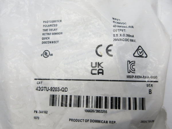 ALLEN BRADLEY 42GTU-9203-QD SER. B 45-264VDC NSMP