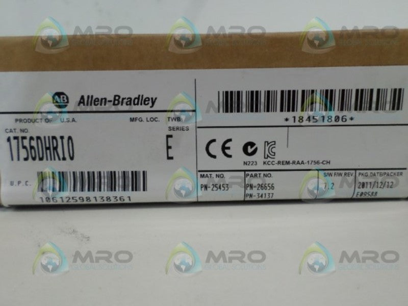 ALLEN BRADLEY 1756-DHRIO SER. E F/W 7.2 DATE: 2011 (AS PICTURED)  NSFS