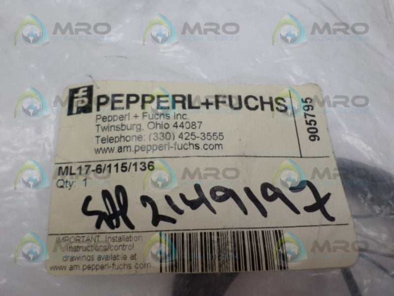 PEPPERL+FUCHS ML17-6/115/136 PHOTOELECTRIC SENSOR NSMP