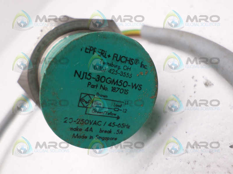 PEPPERL+FUCHS NJ15-30GM50-WS PROXIMITY SENSOR UNMP