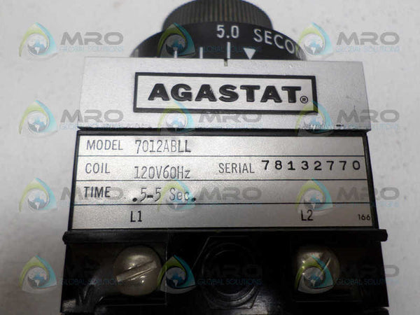 AGASTAT 7012ABLL TIMING RELAY 0.5-5 SEC. UNMP