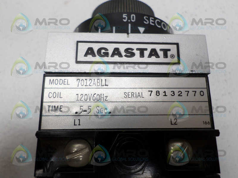 AGASTAT 7012ABLL TIMING RELAY 0.5-5 SEC. UNMP