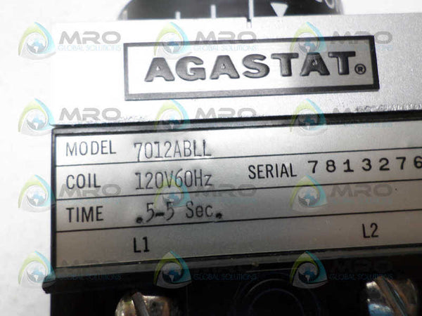 AGASTAT 7012ABLL TIMING RELAY 0.5-5 SEC. NSNP