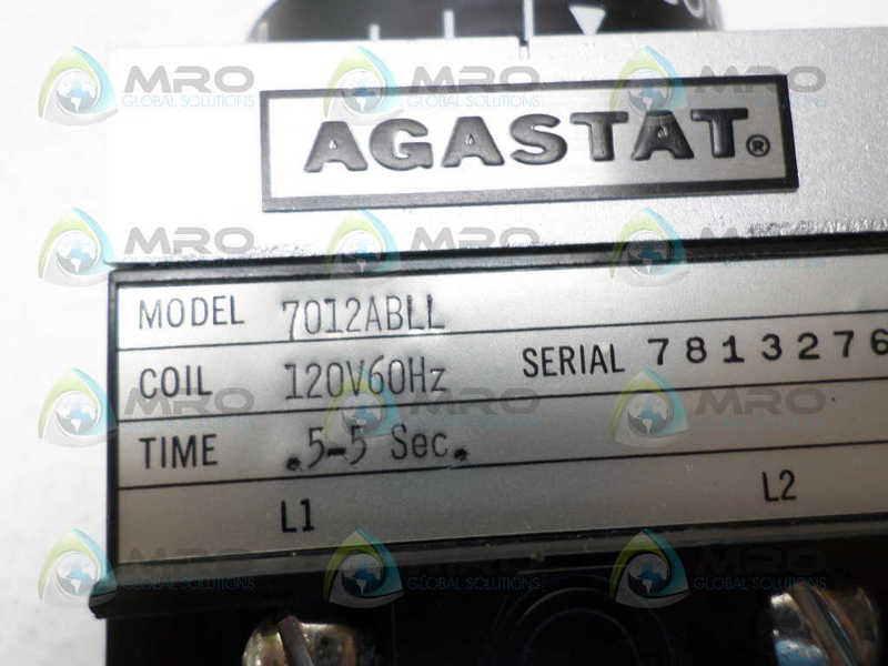 AGASTAT 7012ABLL TIMING RELAY 0.5-5 SEC. NSNP