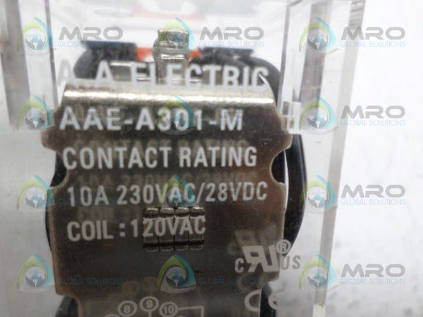 AA ELECTRIC AAE-A301-M RELAY 120VAC UNMP