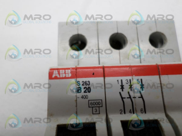 ABB S263-B20 CIRCUIT BREAKER 20A UNMP