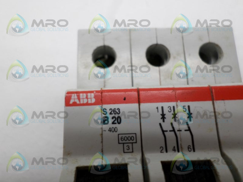 ABB S263-B20 CIRCUIT BREAKER 20A UNMP