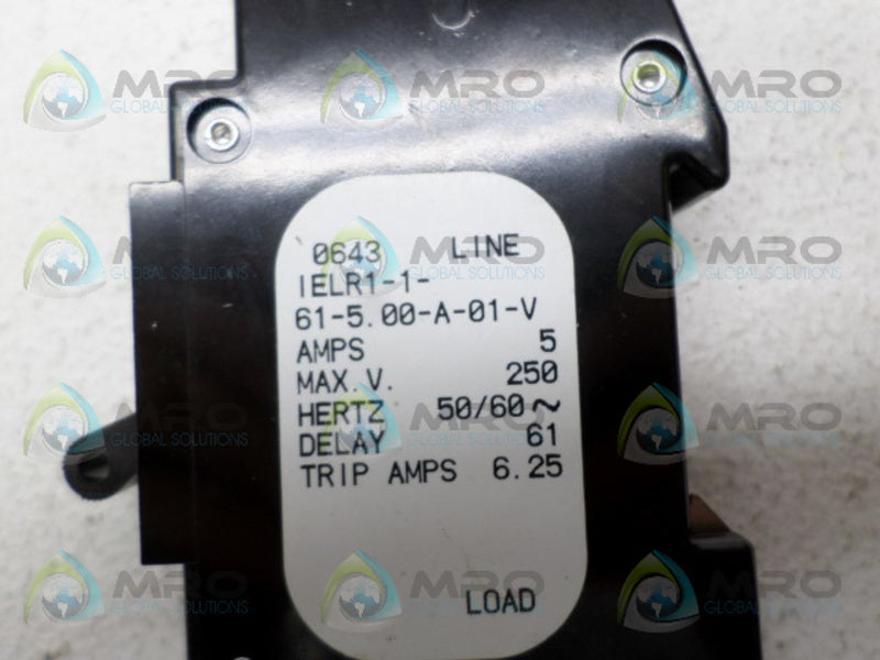 AIRPAX IELR1-1-61-5.00-A-01-V CIRCUIT BREAKER 5A NSNP
