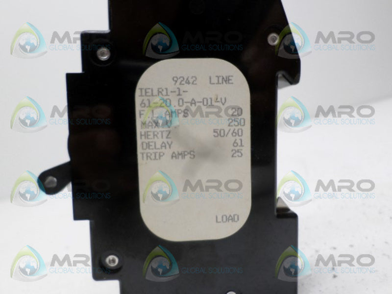 AIRPAX IELR1-1-61-20.0-A-01-V CIRCUIT BREAKER 20A NSNP
