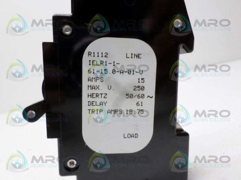 AIRPAX IELR1-1-61-15.0-A-01-V CIRCUIT BREAKER 15A NSNP
