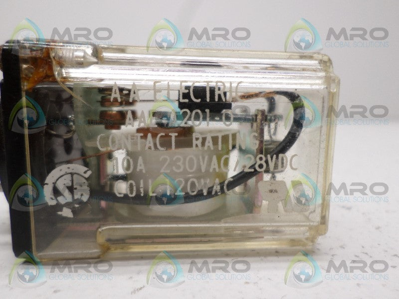 A-A ELECTRIC AAE-A201-0 RELAY 120VAC UNMP