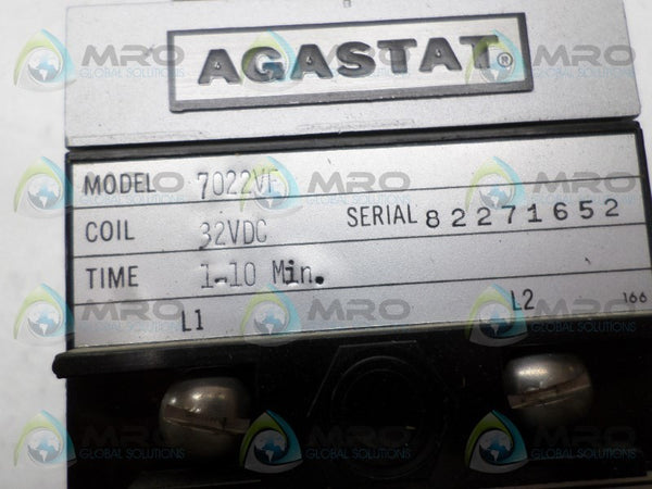 AGASTAT 7022VF TIME DELAY RELAY 1-10 MIN. NSNP