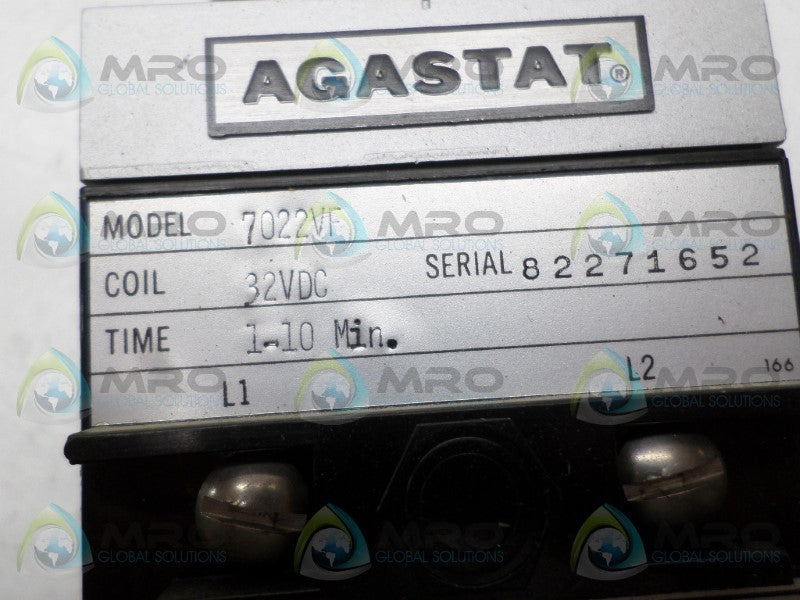 AGASTAT 7022VF TIME DELAY RELAY 1-10 MIN. NSNP