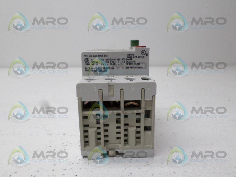 ALLEN BRADLEY 140-MN-0063 SER. D MANUAL MOTOR STARTER 0.40-0.63A NSNP