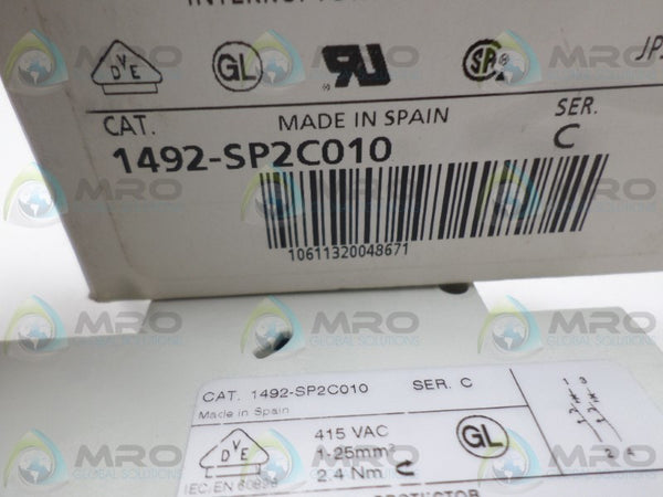 ALLEN BRADLEY 1492-SP2C010 SER. C CIRCUIT BREAKER NSMP