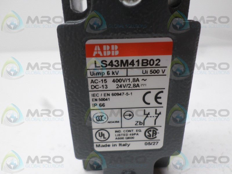 ABB LS43M41B02 1SBV011641R1202 LIMIT SWITCH NSNP