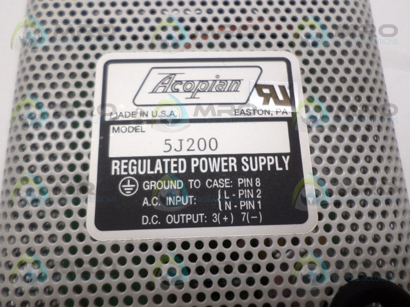 ACOPIAN 5J200 POWER SUPPLY  NSNP