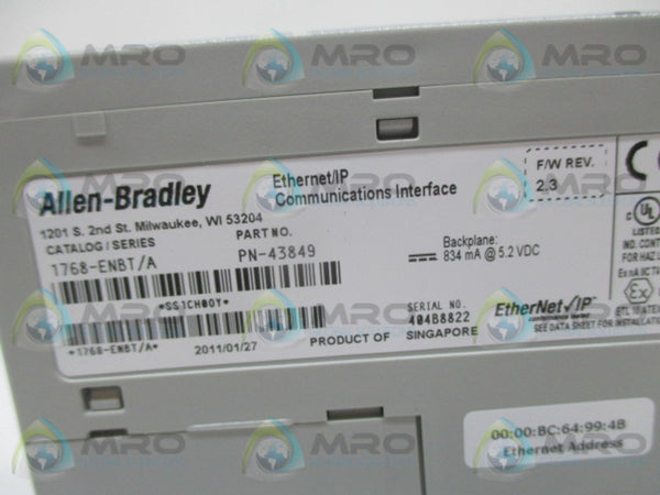 ALLEN BRADLEY 1768-ENBT SER. A F/W 2.3  NSMP