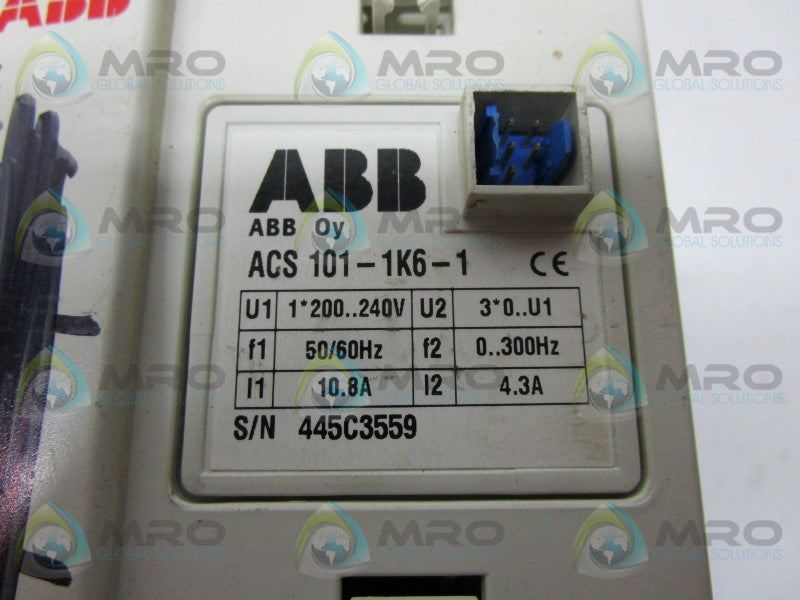 ABB ACS101-1K6-1 INVERTER DRIVE  UNMP